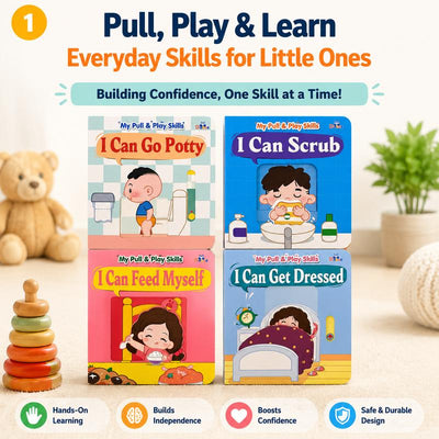 I Can Do It Myself — Set of 4 Pull-Tab Board Books | Potty, Dressing, Washing, Feeding