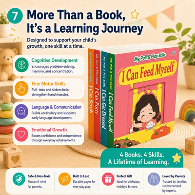 I Can Do It Myself — Set of 4 Pull-Tab Board Books | Potty, Dressing, Washing, Feeding