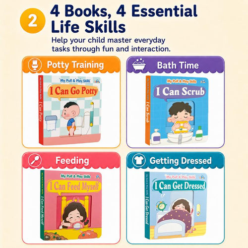 I Can Do It Myself — Set of 4 Pull-Tab Board Books | Potty, Dressing, Washing, Feeding